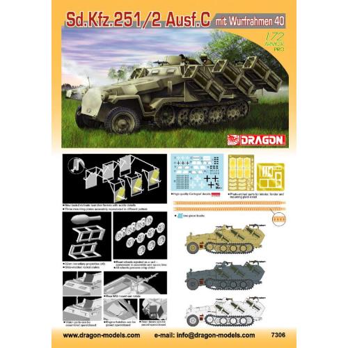 1:72 DRAGON Sd.Kfz.251 Ausf.C Mit Wurfrahmen 40 Kit DR7306