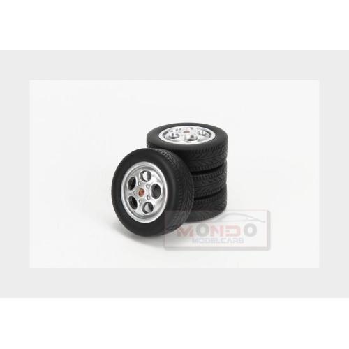 1:18 KK SCALE Accessories 4X Wheels And Rims Set For Porsche Silver KKDCACC018