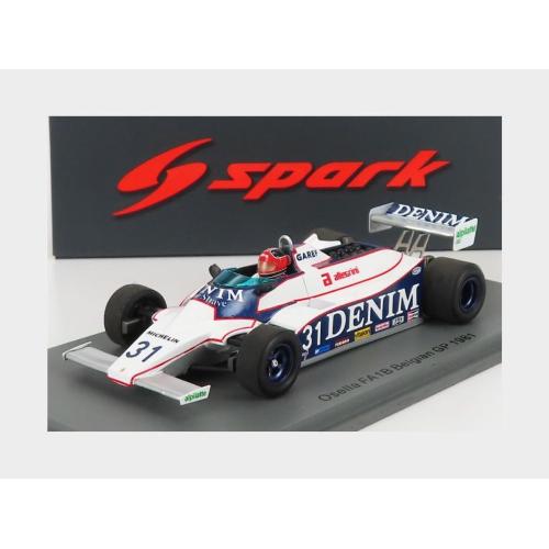 1:43 SPARK Osella F1 Faib Denim #31 Belgium Gp 1981 P.Ghinzani White Blue S7252