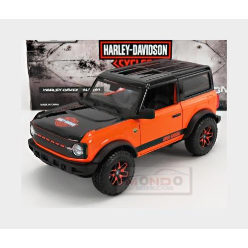 1:24 MAISTO Ford Usa Bronco Custom Harley Davidson 2021 Orange Black MI32272