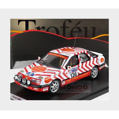 1:43 TROFEU Ford England Sierra Xr4X4 (Night Version) #136 Rally Rac Lombard 1987 K.Ridley G.Bradford White Red TRRUK73