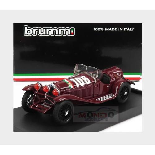 1:43 BRUMM Alfa Romeo 2300 Spider #106 Winner Mille Miglia 1932 B.Borzacchini A.Bignami Bordeaux R078