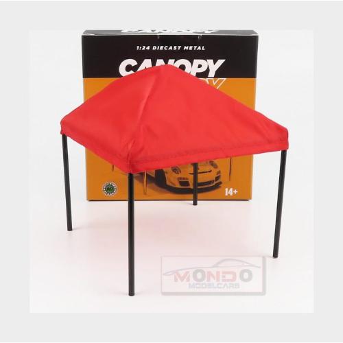 1:24 AMERICAN DIORAMA Accessories Canopy Set With Frame And Cover Red Black AMDI38348