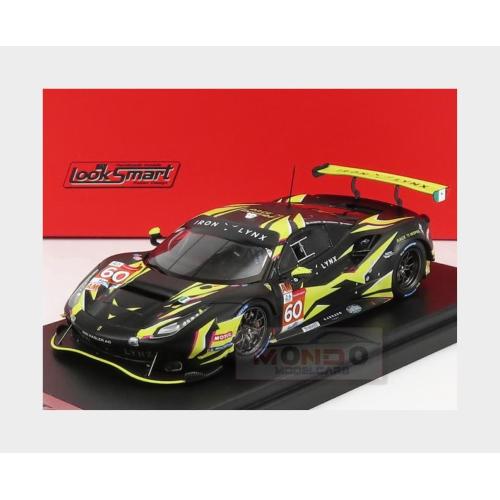 1:43 LOOKSMART Ferrari 488 Gte Iron Lynx Team #60 24H Le Mans 2021 Raffaele Giammaria Paolo Ruberti Claudio Schiavoni Matt Black Yellow LSLM127