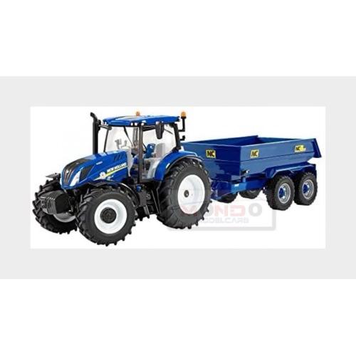 1:32 BRITAINS New Holland T6.175 Closed Tractor With Nc Trailer 2020 Blue LC43268