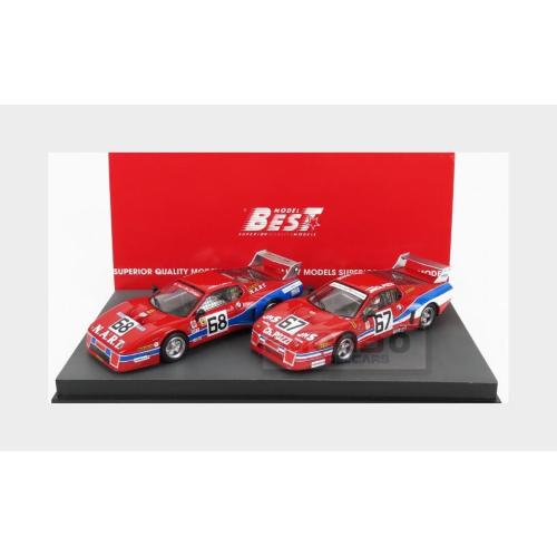 1:43 BEST Ferrari Set 2X 512Bb Lm Team Jms Pozzi Racing #67 24H Daytona 1979 C.B.Lena M.Leclere J.C.Andruet + 512Bb Lm Team N.A.R.T. #68 24H Daytona 1979 B.Tullis J.P.Delaunay P.Bedard Red BE9826D