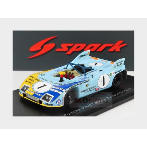 1:43 SPARK Porsche 908/3 Spider #1 Winner 9H Kyalami 1973 R.Jost H.Muller Light Blue Yellow S2339
