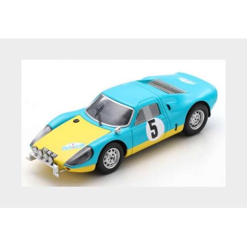 1:43 SPARK Porsche 904 Gts #5 Winner Rally D'Elbeuf 1967 P.Farjon Light Blue Yellow SF169