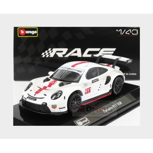 1:43 BURAGO Porsche 911 991 Rsr #911 Coupe 2019 White BU38302
