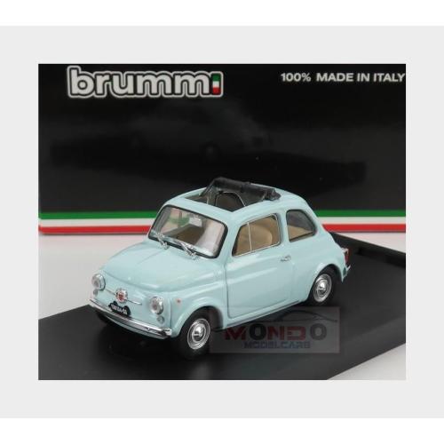 1:43 BRUMM Fiat 500F Tetto Aperto Open 1965 Azzurro Acquamarina R454-07