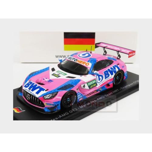 1:43 SPARK Mercedes Benz Amg Gt3 Evo M159 6.2L V8 Team Hrt #4 Winner Dtm Season 2021 M.Gotz Pink Blue White   SG790