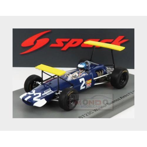 1:43 SPARK Brabham F2 Bt23C #2 Winner Buenos Aires Gp 1968 P.Courage Blue Yellow S7430