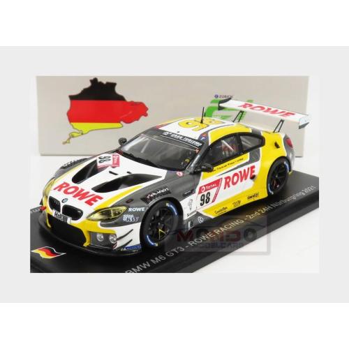 1:43 SPARK Bmw 6-Series M6 Gt3 Team Rowe Racing #98 2Nd 24H Nurburgring 2021 C.De Philippi M.Tomczyk S.Van Der Linde M.Wittmann White Yellow Black SG751