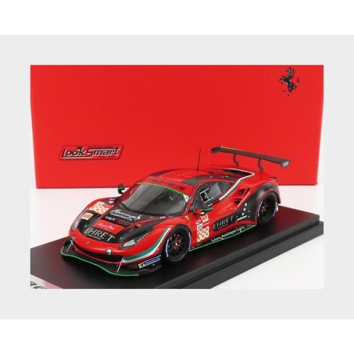 1:43 LOOKSMART Ferrari 488 Gte Evo 3.9L Turbo V8 Team Rinaldi Racing #388 24H Le Mans 2021 J.Bleekemolen P.Ehret C.Hook Red Black LSLM133