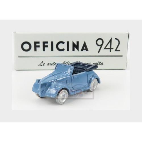 1:76 OFFICINA-942 Fiat 500A Cabriolet Carrozzeria Montescani 1939 Light Blue ART2033A