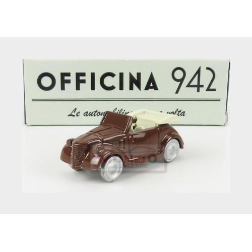 1:76 OFFICINA-942 Fiat 500A Cabriolet Carrozzeria Montescani 1939 Brown ART2033B