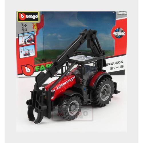 1:50 BURAGO Massey Ferguson 8740S Tractor Loader 2016 Red BU31671