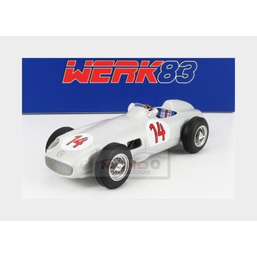 1:18 WERK83 Mercedes Benz F1 W196 #14 2Nd Belgium Gp 1955 Stirling Moss Silver W1801804