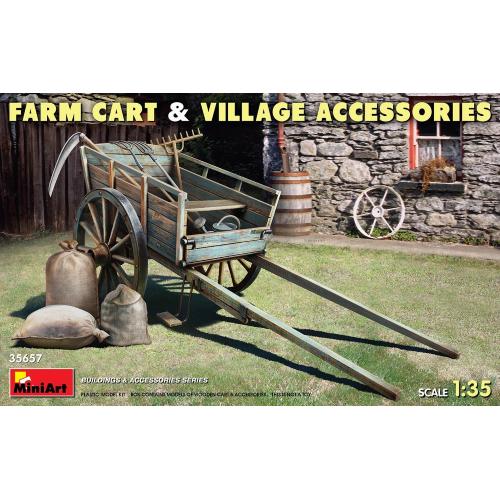 1:35 MINIART Farm Cart & Village Accessories Kit MA35657