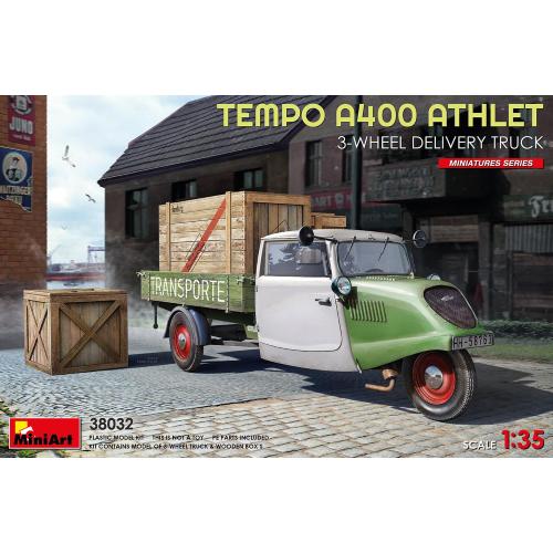 1:35 MINIART Tempo A400 Athlet 3-Wheel Delivery Truck Kit MA38032