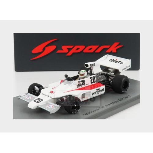 1:43 SPARK Williams F1 Fw #20 Sweden Gp 1975 D.Magee White Red S7488