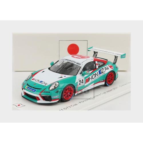 1:43 SPARK Porsche 911 991 Gt3 Cup #24 Porsche Carrera Cup Japan Overall Champion 2021 Kiyoshi Uchiyama Light Blue White SJ100