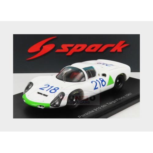 1:43 SPARK Porsche 910 #218 6Th Targa Florio 1967 J.Siffert H.Herrmann White Green S9239