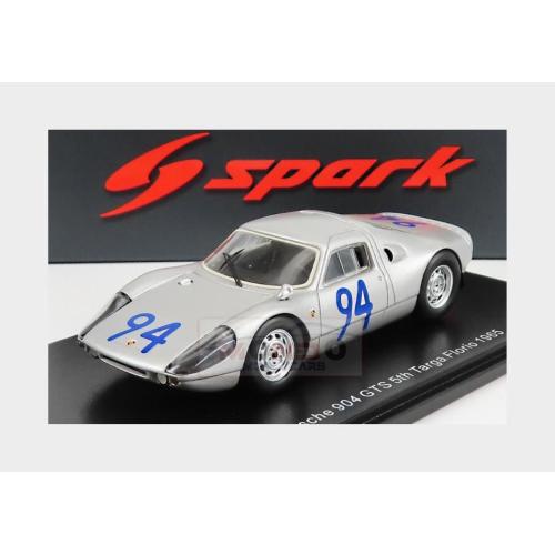 1:43 SPARK Porsche 904 Gts #94 5Th Targa Florio 1965 A.Pucci G.Klass Silver S9233