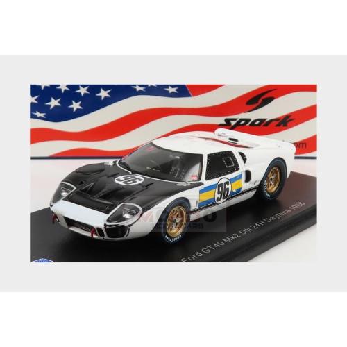 1:43 SPARK Ford Usa Gt40 4.7L V8 Mkii #96 5Th 24H Daytona 1966 B.Mclaren C.Amon White Matt Black US257