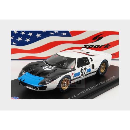1:43 SPARK Ford Usa Gt40 4.7L V8 Mkii #97 2Nd 24H Daytona 1966 D.Gurney J.Grant White Matt Black Green US258