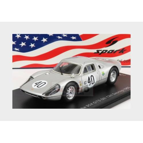 1:43 SPARK Porsche 904 Gts #40 12H Sebring 1965 L.Underwood G.Klass Silver US263
