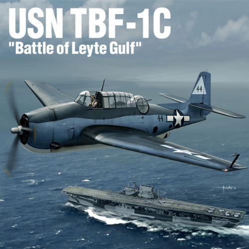1:48 ACADEMY Mcdonnel Douglas Usn Tbf-1C Military Airplane Battle Of Leyte Gulf 1944 Kit AC12340