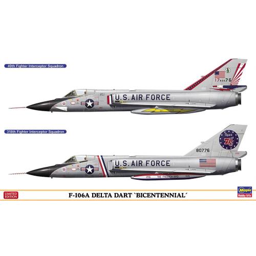 1:72 HASEGAWA F-106A Delta Dart Bicentennial (2 Kits) Kit HA02402