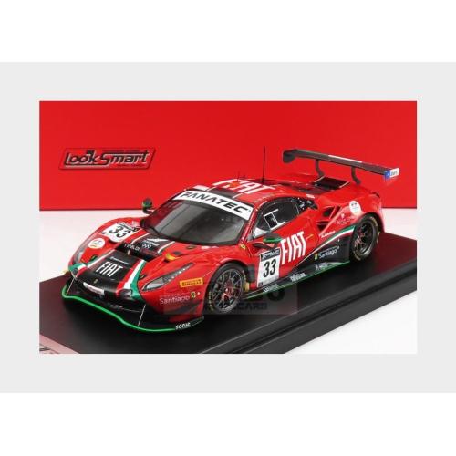 1:43 LOOKSMART Ferrari 488 Gt3 Evo Team Rinaldi Racing #33 24H Spa 2021 B.Hites F.Crestani D.Perel Red LSRC107