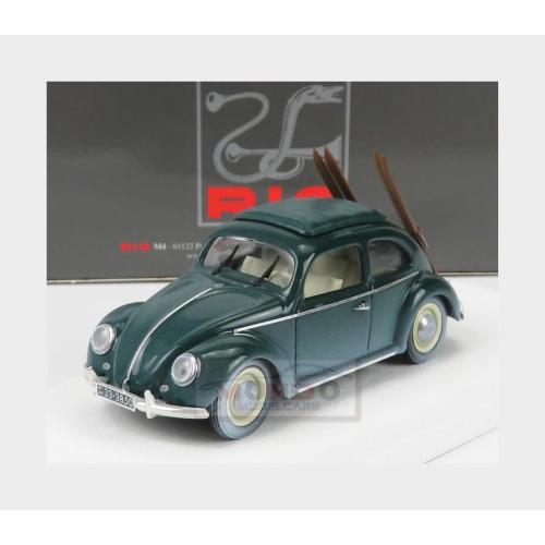 1:43 RIO Volkswagen Beetle Maggiolino Con Sci 1950 Winter Vacation With Ski Grey RIO4682