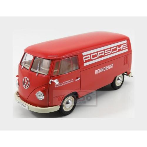 1:18 WELLY Volkswagen T1 Van Porsche Renndienst 1962 Red WE18053TDA