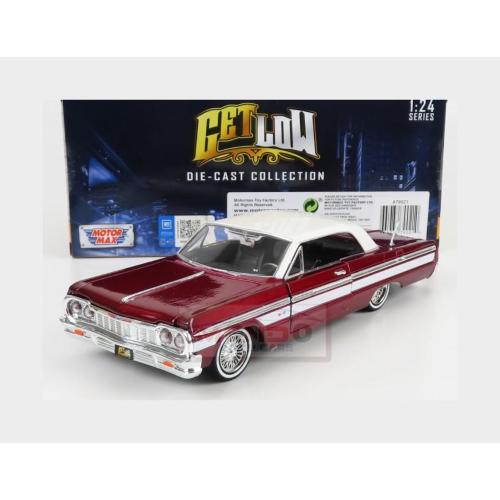 1:24 MOTORMAX Chevrolet Impala Lowrider Custom 1964 Red White MTM79021R