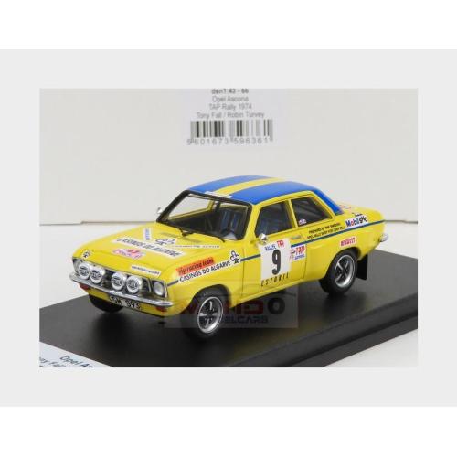 1:43 TROFEU Opel Ascona (Night Version) #9 Rally Tap 1974 T.Fall R.Turvey Yellow Blue TRFDSN66