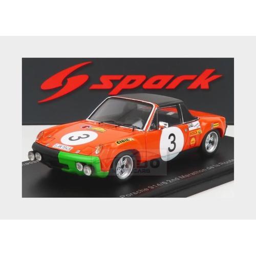 1:43 SPARK Porsche 914/6 #3 2Nd Marathon De La Route 1970 B.Waldegaard A.Andersson G.Chasseuil Orange Black S2865