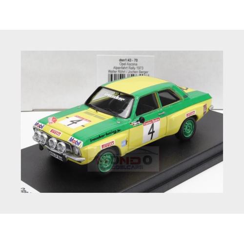 1:43 TROFEU Opel Ascona (Night Version) #4 Rally Alpenfahrt 1973 W.Rohrl J.Berger Yellow Green TFDSN70