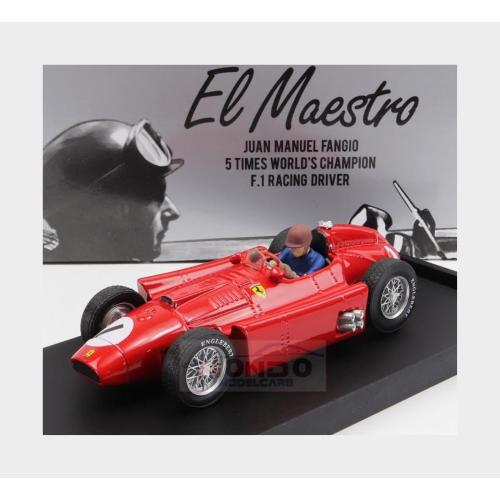 1:43 BRUMM Ferrari F1 Lancia D50 #1 British Gp Juan Manuel Fangio 1956 World Champion With Driver Figure Red R076-CH