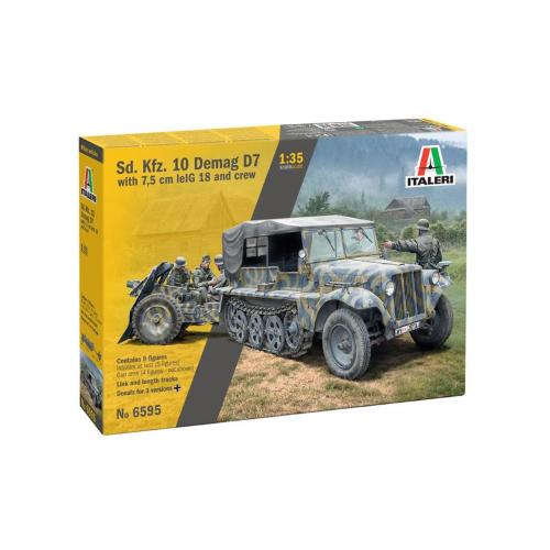 1:35 ITALERI Sd.Kfz. 10 Demag D7 With 7,5 Cm Le. Ig 18 And Crew Kit IT6595