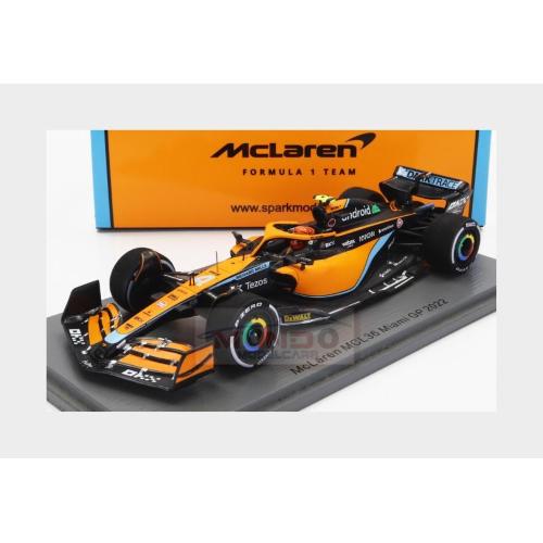1:43 SPARK Mclaren F1 Mcl36 Mercedes Team Mclaren #4 Miami 2022 Lando Norris Orange Light Blue S8535
