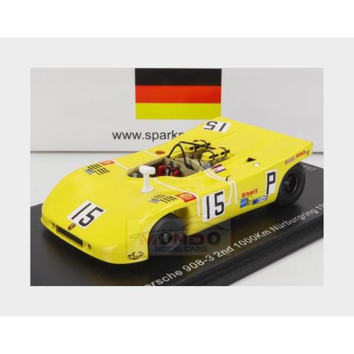 1:43 SPARK Porsche 908/3 Spider #15 2Nd 1000Km Nurburgring 1970 H.Herrmann R.Attwood Yellow SG828