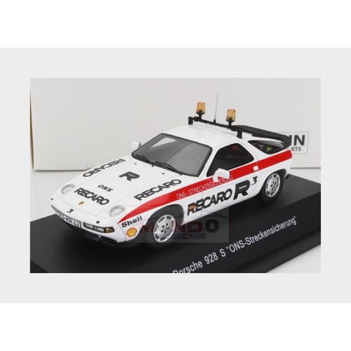 1:43 SCHUCO Porsche 928S Coupe Ons-Streckensicherung 1979 White Black Red 450919400