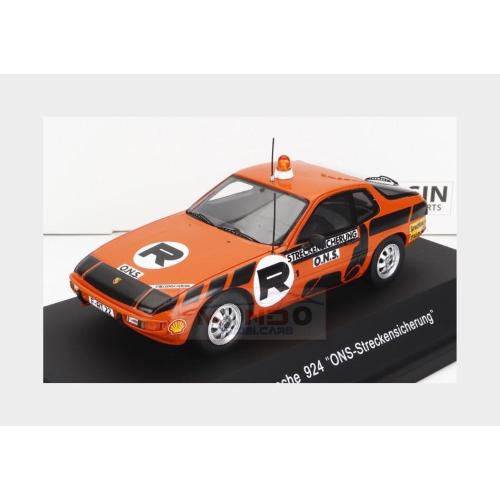1:43 SCHUCO Porsche 924 Coupe Ons-Streckensicherung 1984 Orange Black 450919500