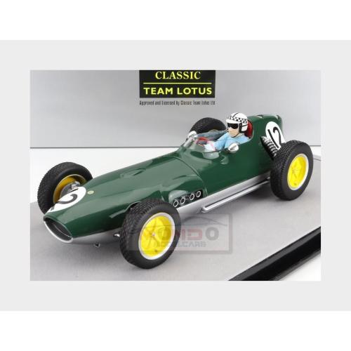 1:18 TECNOMODEL Lotus F1 16 #12 Dutch Gp (With Pilot Figure) 1959 Innes Ireland British Racing Green Silver TMD18-123A