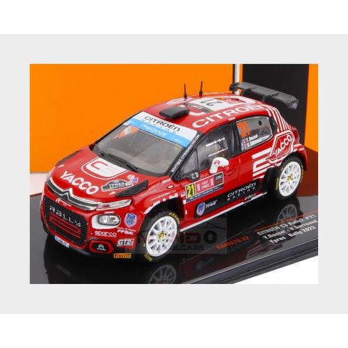 1:43 IXO Citroen C3 Rally2 #21 Rally Ypres 2022 Y.Rossel V.Sarreaud Red Black RAM878.22