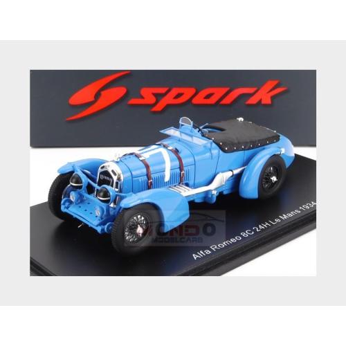 1:43 SPARK Alfa Romeo 8C 2.4L S8 Spider Team R.Sommer #7 24H Le Mans 1934 R.Sommer E.Felix Light Blue S3888