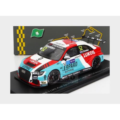 1:43 SPARK Audi Rs3 Lms Team Audi Sport Leopard Lukpil Wtcr #52 Macau Guia Race 2018 G.Shedden Light Blue Red SA201